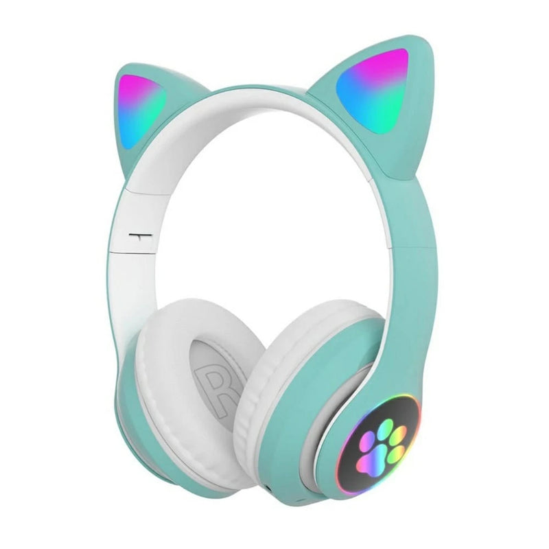 Fone de Ouvido Bluetooth 5.0 com Orelhas de Gato e LED – Som de Alta Qualidade, Design Fofo e Conforto Total!