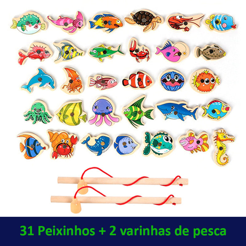 Pesca Magnética Kids Com 33 Peças