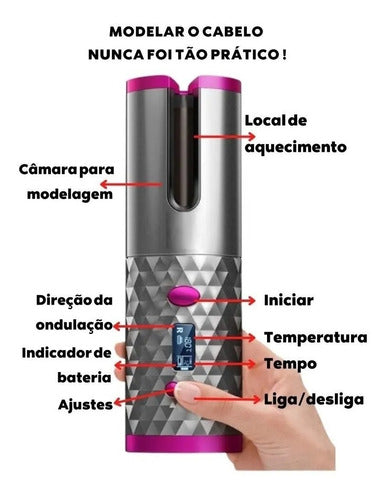 Modelador Ondulador De Cachos Automático Sem Fio Portátil