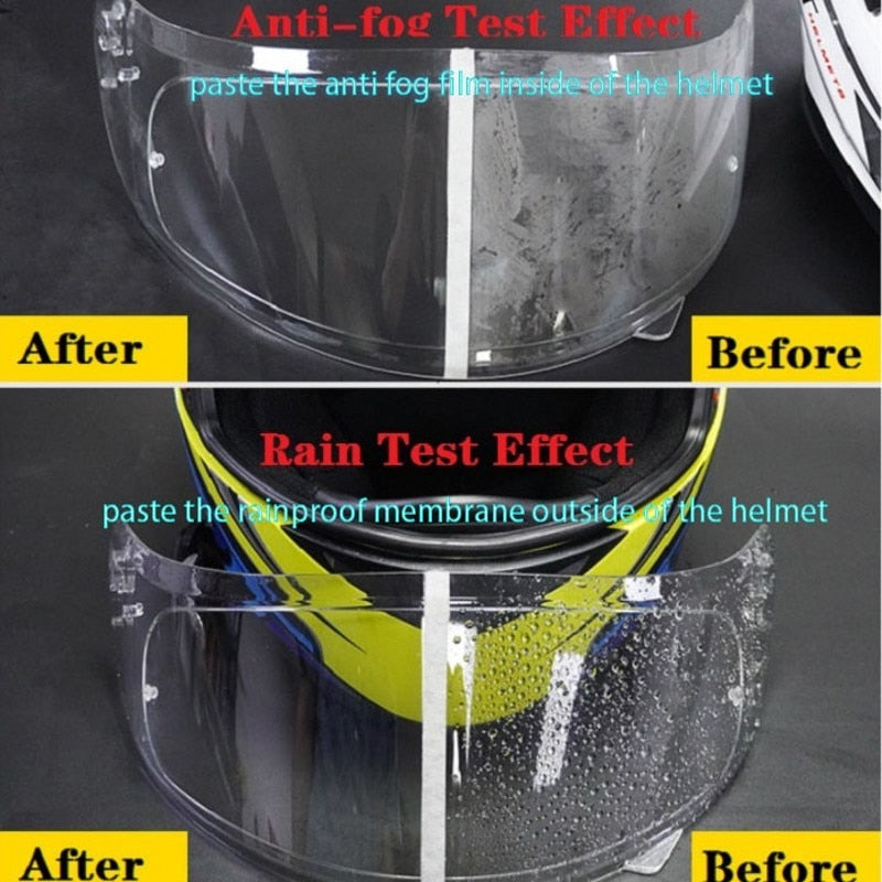 Película Anti-Chuva Para Visor Do Capacete Adesivos Para Motoqueiro