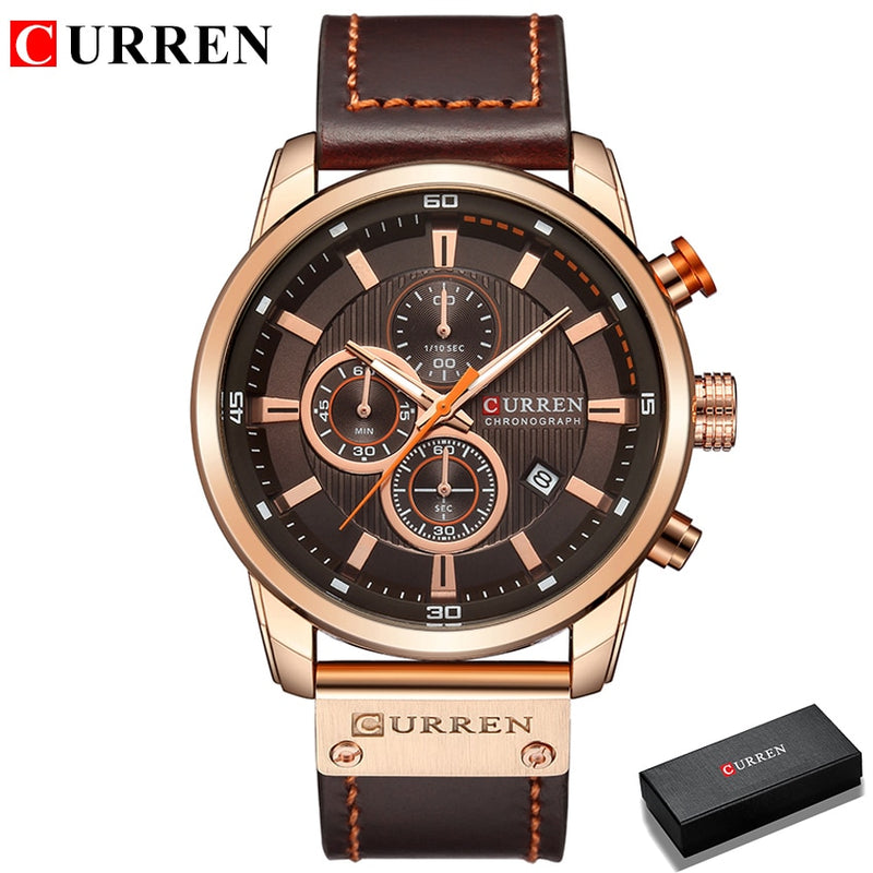 Relógio Masculino Original Curren Pulseira De Couro