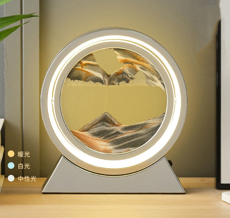 Areia Em Movimento 3D Linda Decoração Com Luz